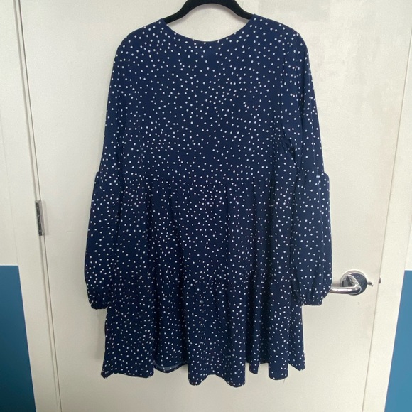 Blue polka dot tiered dress size L Amazon - Picture 2 of 3